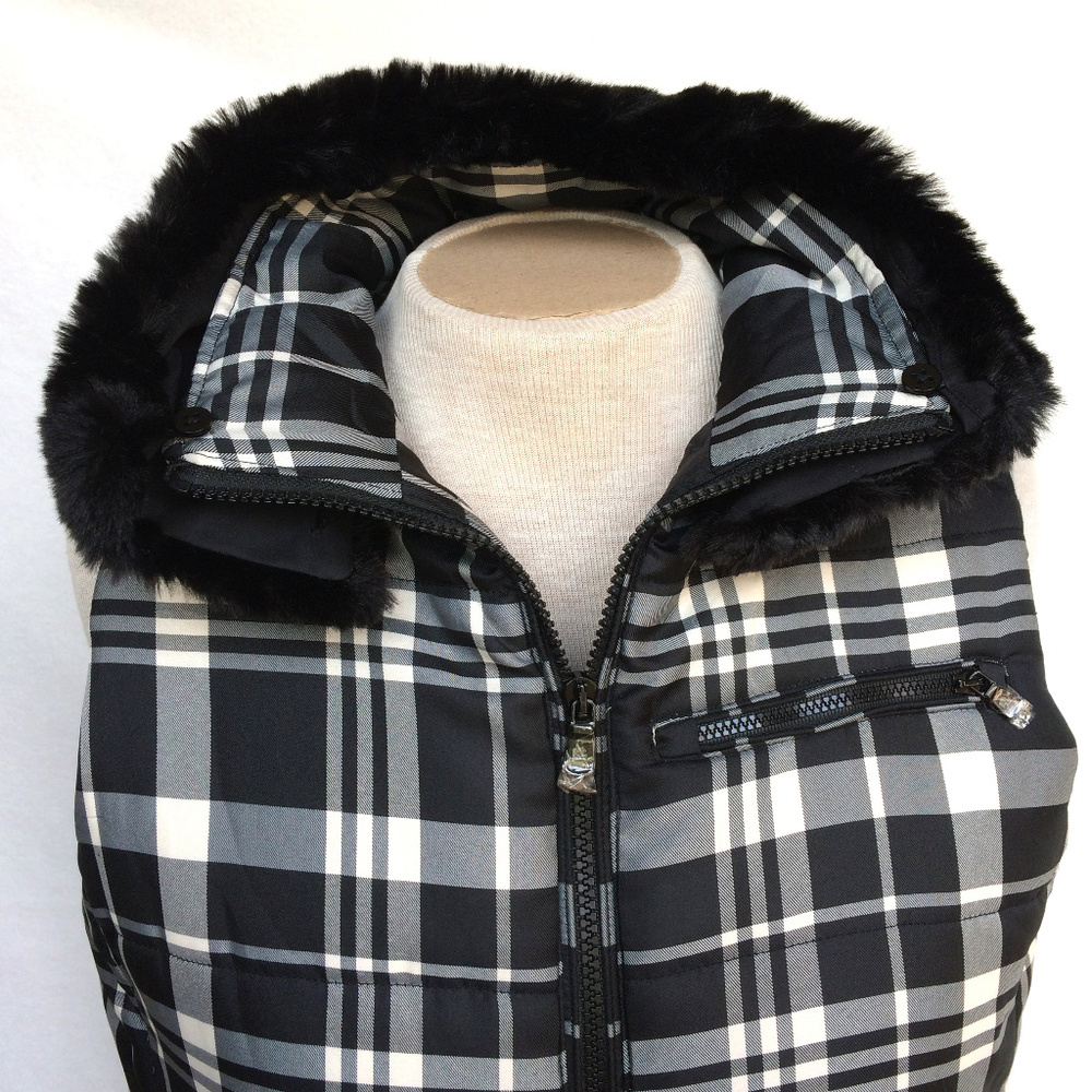 Ralph Lauren NWOT Plaid Faux Fur Vest M - Picture 3 of 8